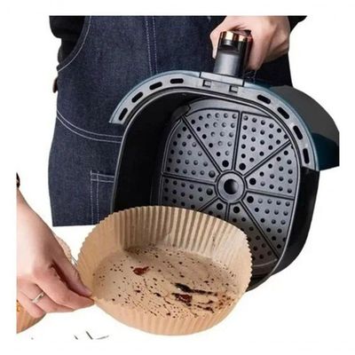 Forro De Papel Antiaderente Para Airfryer - Cozimento Limpo, 50 Unidades Descartáveis