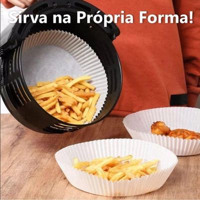 Forro De Papel Antiaderente Para Airfryer - Cozimento Limpo, 50 Unidades Descartáveis