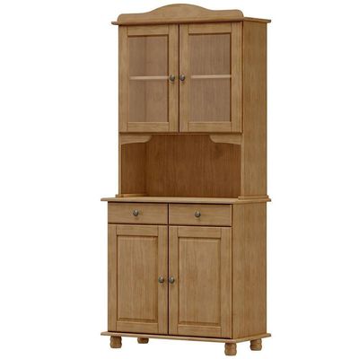 Cristaleira 4 Portas E Balcao 3 Portas Madeira Maciça Freijo Milani Store Freijo