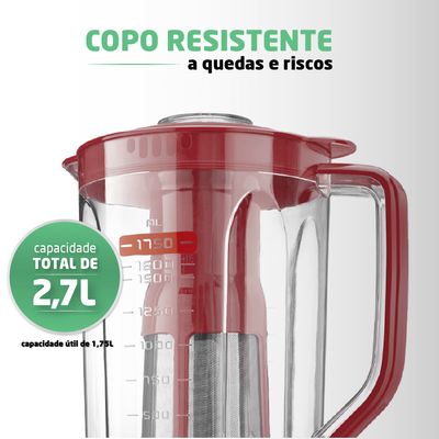 Liquidificador Turbo Full Mondial Vermelho 900W L-900 FR 220