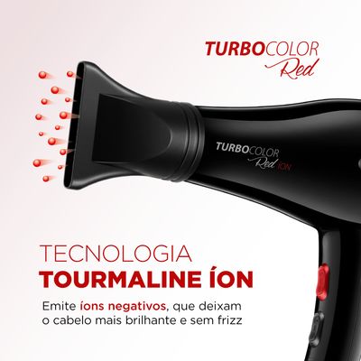 Secador de Cabelos Turbo Mondial Preto e Vermelho 2000W SC-41 220