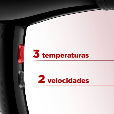 Secador de Cabelos Turbo Mondial Preto e Vermelho 2000W SC-41 220