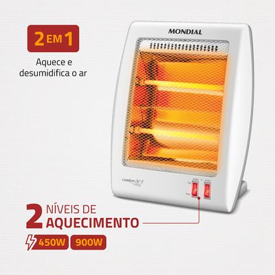 Aquecedor Quartzo Comfort Air II Mondial Branco e Cinza 900W A-15 220