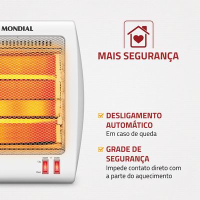 Aquecedor Quartzo Comfort Air II Mondial Branco e Cinza 900W A-15 220