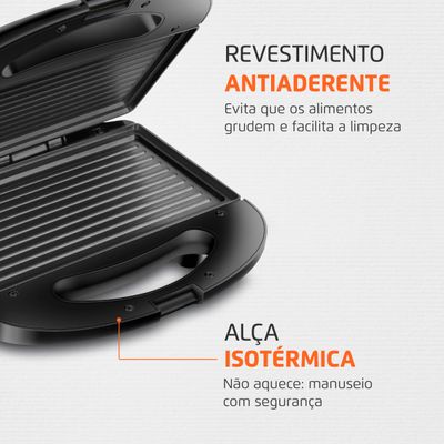 Sanduicheira Master Grill Mondial Preto e Inox 750W S-20 220