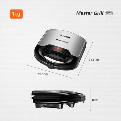 Sanduicheira Master Grill Mondial Preto e Inox 750W S-20 220
