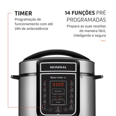 Panela de Pressão Elétrica Mondial  Digital Master Cooker PE-38 220
