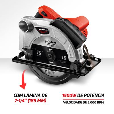 Serra Circular Mondial Vermelho 1500W FSC-03 220