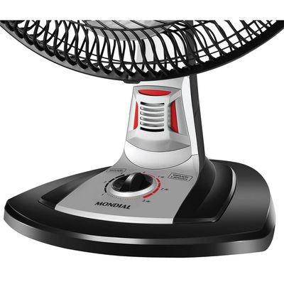 Ventilador 40cm Turbo Tech Repelente Pastilha Mondial Preto e Prata 85W VT-RP-02-6P 220