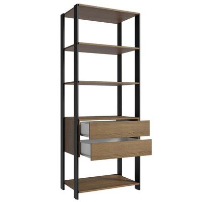 Guarda Roupa Closet Modulado 2 Gavetas 4 Prateleiras 70cm Valencia Madesa Rustic Preto