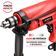 Kit Oficina Furadeira de Impacto Mondial Preto e Vermelho 600W FFI-07M 220