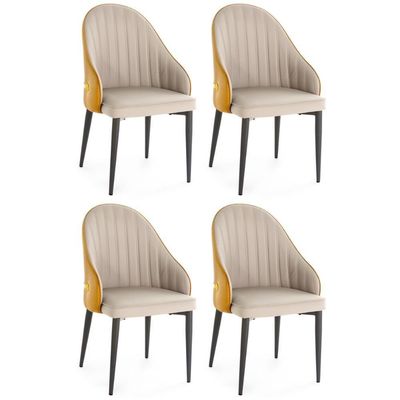 Kit 4 Cadeiras De Jantar Estofada Design La Martina - Bege
