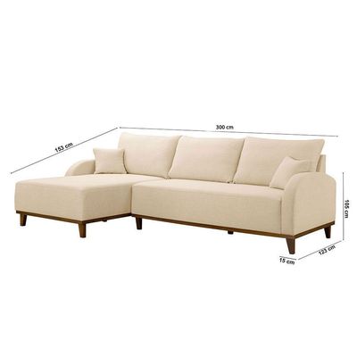 Sofá Albano Linho 300cm Chaise Lado Esquerdo Meu Sofá Online A294 Linho Creme