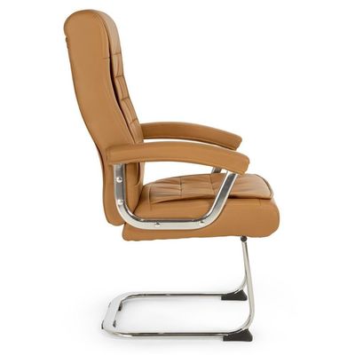 Cadeira De Escritório Estofada Presidente Premium Base Fixa - Caramelo
