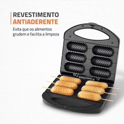 Crepeira Pratic Crepe & Hot Dog Mondial Preto e Inox 850W CP-01 220