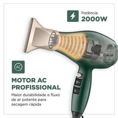 Secador de Cabelo By Juliette Mondial Verde Oliva 2000W SCP-JU-02 220