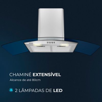 Coifa de Parede Mondial Inox 250W CF90-01 220