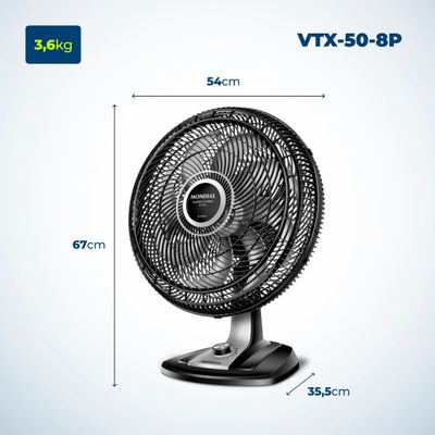 Ventilador de Mesa Mondial Turbo 8 Pás 50cm VTX-50-8P 220