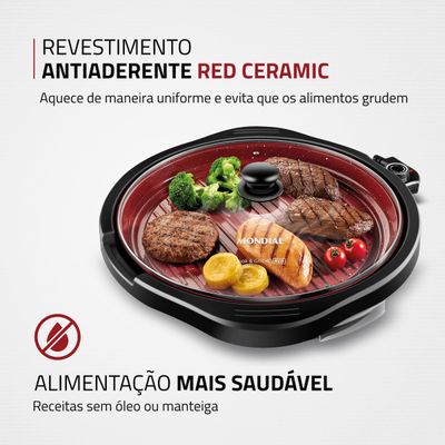 Grill Redondo Cook & Grill 40 Mondial Preto 1270W G-03-RC 220