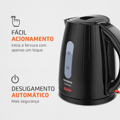 Chaleira Elétrica Pratic Hot Mondial Preto 1350W CE-07 110