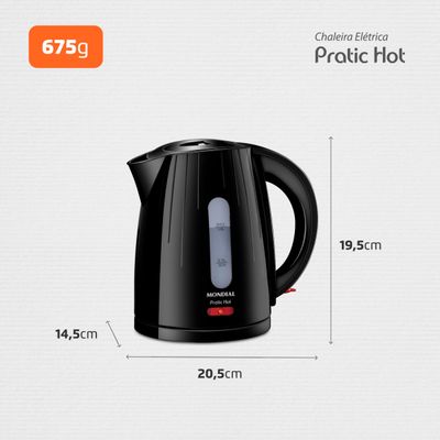 Chaleira Elétrica Pratic Hot Mondial Preto 1350W CE-07 220