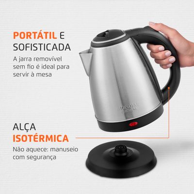 Chaleira Elétrica Mondial Premium Inox 1200W CE-06 110