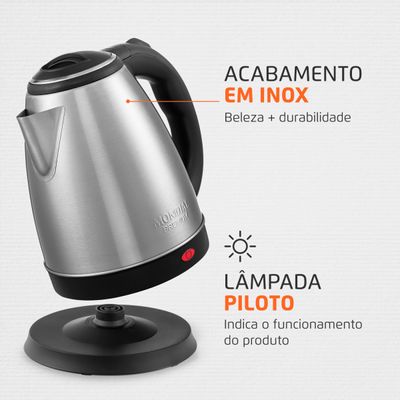 Chaleira Elétrica Mondial Premium Inox 1200W CE-06 220