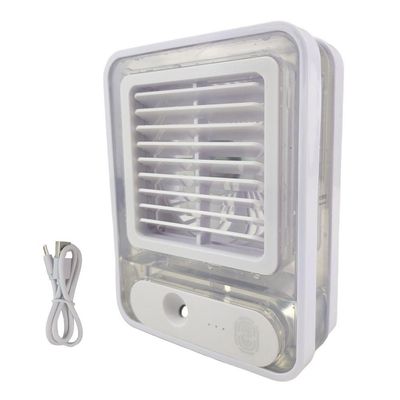 Ventilador Umidificador De Mesa Touch 3 Velocidades Led Usb Casa Trabalho Estudos Portatil Silencioso Refrescante