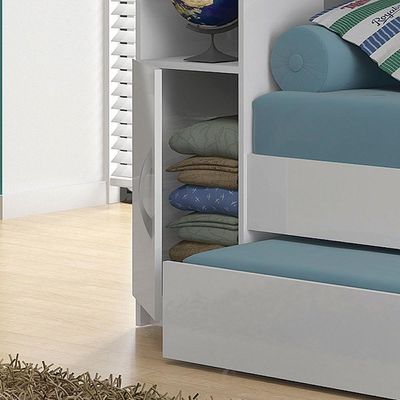 Treliche Solteiro Cabeceira Bau 1 Porta 225x87 Cm15 Branco Dtall Branco