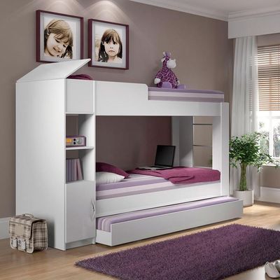 Treliche Solteiro Cabeceira Bau 1 Porta 225x87 Cm15 Branco Dtall Branco