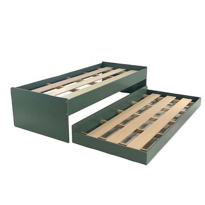 Cama Solteiro Bicama Com Cama Auxiliar 194x83 Cm20 Verde Dtall Verde Oliva