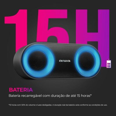 Caixa Som Speaker Aiwa Bluetooth Luzes Mini Aws-sp-01