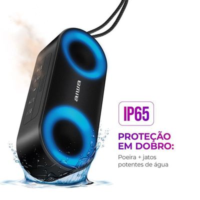 Caixa Som Speaker Aiwa Bluetooth Luzes Mini Aws-sp-01