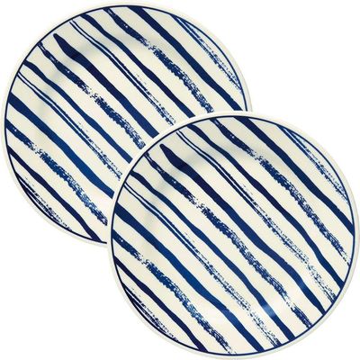 Kit Jogo Pratos Raso Jantar 10 Pessoas 10 Peças Margaridas 24cm