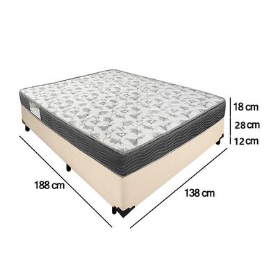 Cama Box Casal Sintético + Colchão De Espuma D33 - Sereneprime - 138cm Bege