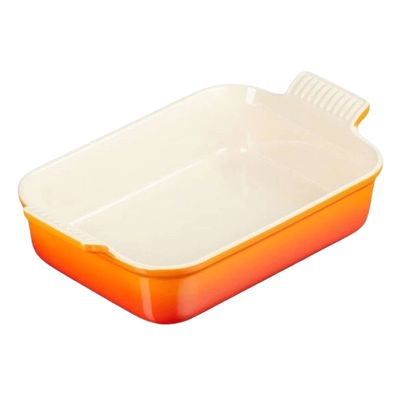 KIT LE CREUSET BOWL DE PREPARO 2L E TRAVESSA RETANGULAR HERITAGE 32CM Laranja