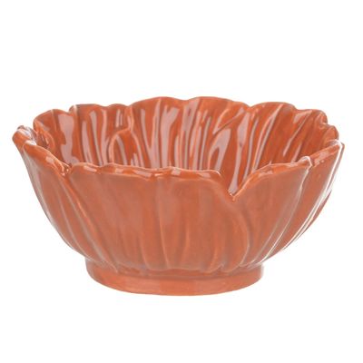 Bowl Petisqueira Cerâmica Flor Arte Pétalas Terracota 10,2x10,2x4,5cm