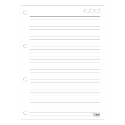 Refil para Fichário Tilibra Académie Branco 80 Folhas