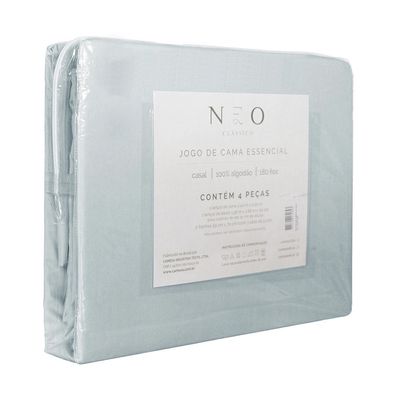 Jogo de Cama Casal Camesa Essencial Neo 100% Algodão Azul 4 Peças