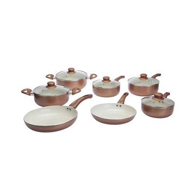 Conjunto de Panelas Cerâmica Casambiente Roma Marrom com 10 Peças