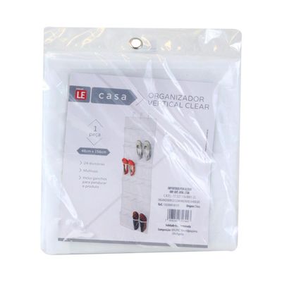 Organizador Le Clear Multiuso PVC Transparente com 24 Bolsos