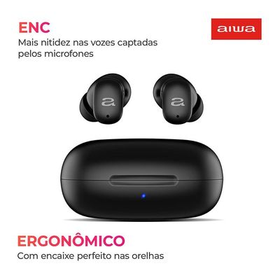 Fone de Ouvido Earbud Aiwa Bt Ipx5 Anc Bivolt