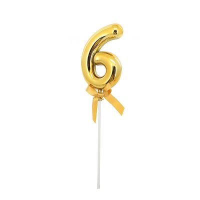 Topper Bolo Le Dourado Número 6