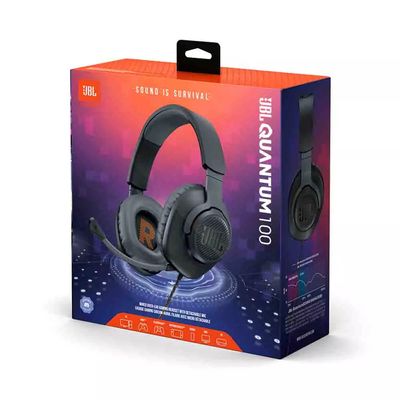 Headphone Gamer JBL Quantum 100 com Microfone Removível Over-ear Gamer Preto