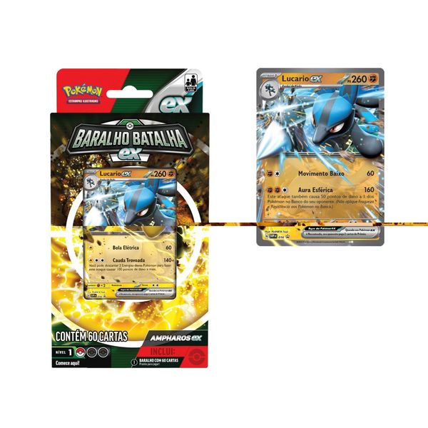 Baralho Batalha Ex Ampharos e Lucario Copag Pokemon - Item Sortido