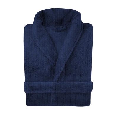 Roupão Adulto Andreza Flanel Stripe Microfibra Azul G