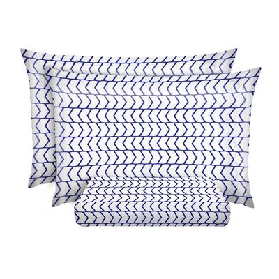 Jogo de Cama Casal Le Casa Solar 100% Poliéster Azul 3 Peças