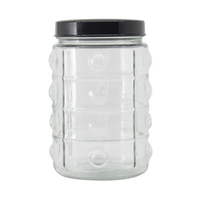 Pote de Vidro Le Classic Redondo Tampa Preta 1,3L