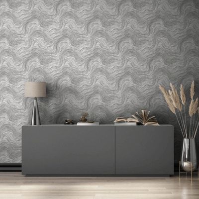 Papel De Parede Struktura Pedra Cinza 45758