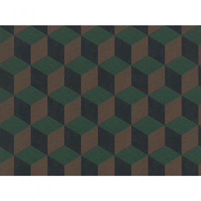Papel De Parede Inspire Geométrico 3d Verde E Marrom 220358